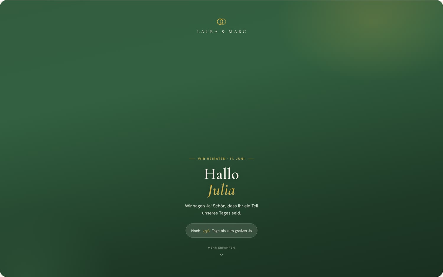 Persönliche Gäste-Website